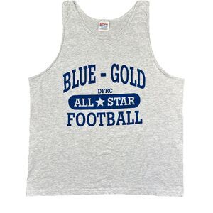 Vintage Delaware Blue Gold Football DFRC All Star Game Tank Top Sleeveless Shirt